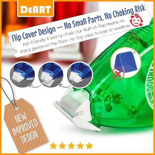 Double Sided Tape Scrapbook Tape Roller, Adhesive Glue Runner, Scrapbooking Journaling Supplies, Must Have Tapes for Paper Art & Craft Card Making Gift Wrapping School Office (4)