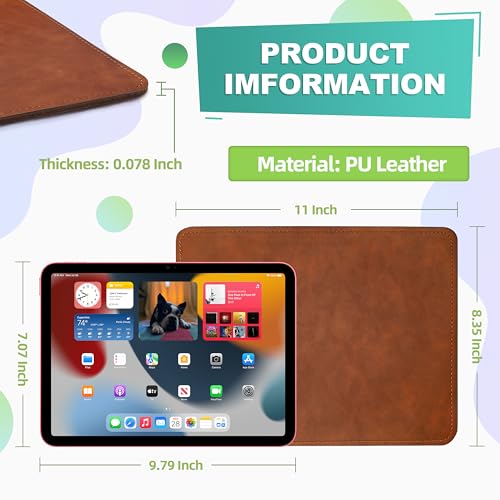 Besezx Caramel Brown Leather Mouse Pad 8x11 Inch Non-Slip Waterproof Microfiber Base