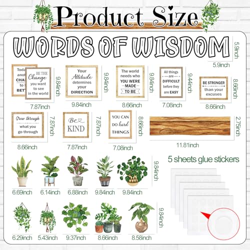 Qilery Bookshelf Bulletin Board Set Plant Motivational Classroom Decor Reading Library Bulletin Board Set Inspirational Cutout for Back to School Classroom Decoration