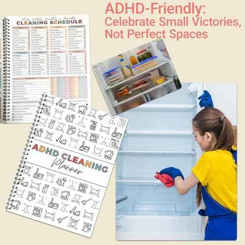 Adhd Cleaning Planner,Household Cleaning Planner, Daily, Weekly And Monthly House Cleaning Schedule And Checklist, Kitchen Bathroom Bedroom Specific Cleaning Schedules