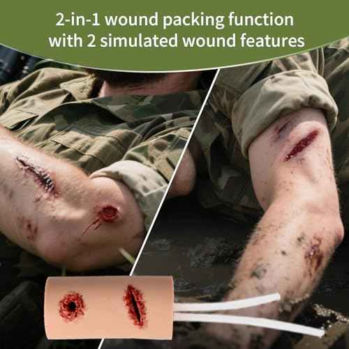 Wound Packing Trainer, Stop The Bleed Practice Kit, Wound Simulator Trainer, Bleeding Control Trainer, Multitask 2-in-1 First Aid Training Kit