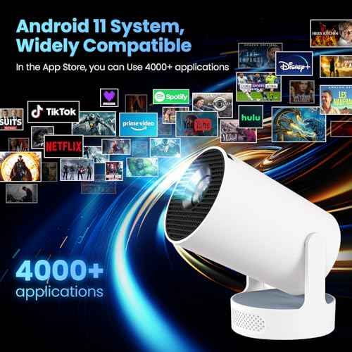 Mini Projector with WiFi and Bluetooth, 4K 1080P Support Portable Projector with Speaker, 110'' Big Screen Projection, Auto Keystone, 180¡Æ Rotatable Smart Projector for Phone/TV Stick/Laptop