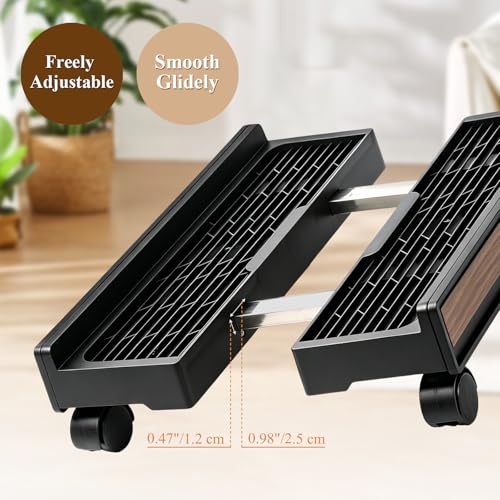 DoonTyxiad Adjustable PC Tower Cart with Wheels - Mobile Desktop Stand for Desktop Towers