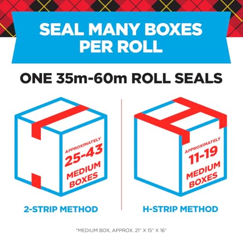 Scotch Heavy Duty Packing Tape 1.88 x 800 in - 6 Rolls with Dispenser