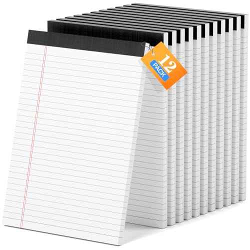 12 Pack of Legal Pads 8.5 x 11 Wide Ruled Writing Pads 8.5" x 11.75" Notepad 30 Sheets per White Legal Pad Clear Print Note Pads 8x11 Pads of Paper