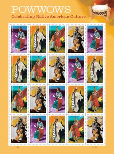 United States Postal Service Native American Powwows Forever Postage Stamps (20 Sheets)