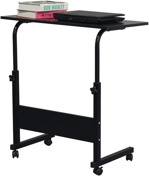 Skiennix Adjustable Height Mobile Computer Desk - Portable Rolling Laptop Stand Cart | Compact Design