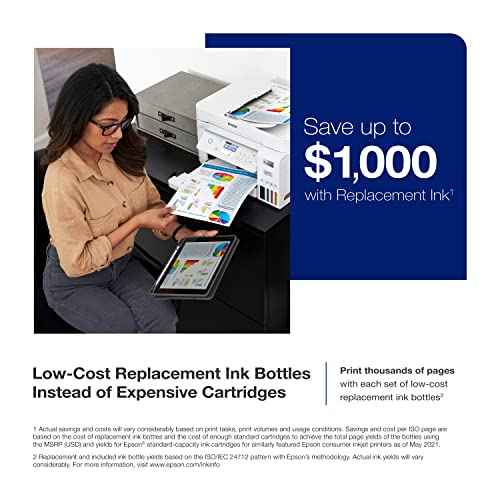 Epson EcoTank ET-3850 Wireless Color All-in-One Cartridge-Free Supertank Printer with Scanner, Copier, ADF and Ethernet ? The Perfect Printer Home Office,White