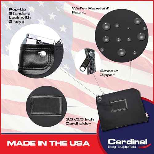 Locking Document Security Pouch ? 11" x 15" Confidential File Storage Bag with Keyed Lock for Legal, Financial, and Business Records ? HIPAA Compliant (Black)