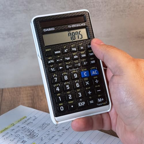Casio fx-260 Solar II Scientific Calculator | 10-Digit Display | Fraction & Trig Functions | Ideal for Middle School, High School Math, Algebra, Trigonometry | Solar Powered