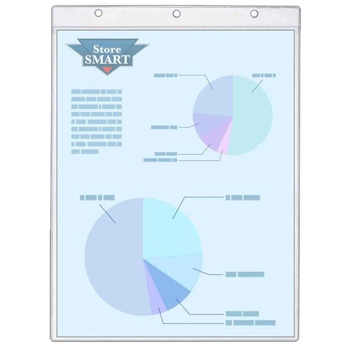 StoreSMART - Sheet Protector - Holes on Short Side, Open Short Side - 10-Pack - 8 1/2" x 11" - Clear Vinyl Plastic - VH1430-10