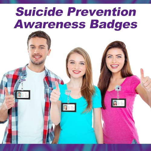 Motiskyy 12Pcs Suicide Awareness Badge Reels with Clips - Retractable 26in Lanyards