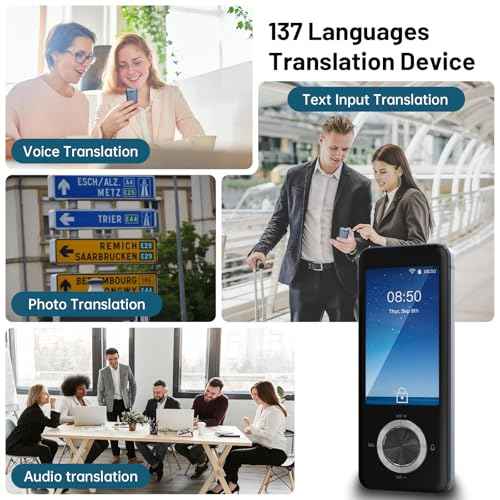 Language Translator Device, Real Time Translation Device with 137 Languages, 3" HD Screen Real Time Translator Device, Support Taking Pictures, Recording, Online, Offline, Suitable for Travel,Business