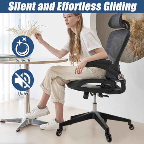 28" Heavy Duty Office Chair Base Replacement with Wheels(Set of 5), Desk Chair Base Replacement Universal Gas Cylinder and Caster Sockets