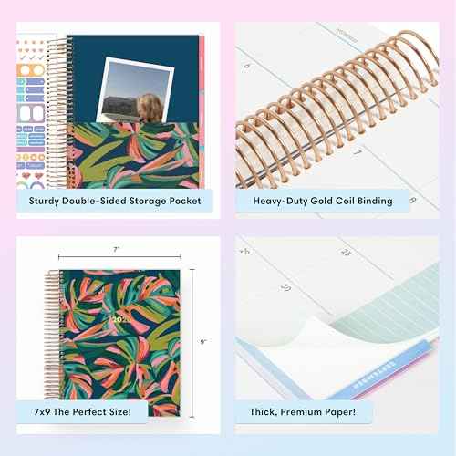 Blue Sky Livewell 2026 Daily and Monthly Planner Calendar, January 2026 - December 2026, 7" x 9", Flexible Laminated Cover, Heavy Duty Coil Binding, Colorful Premium Paper, Includes Storage Pocket, Stickers, Waimea