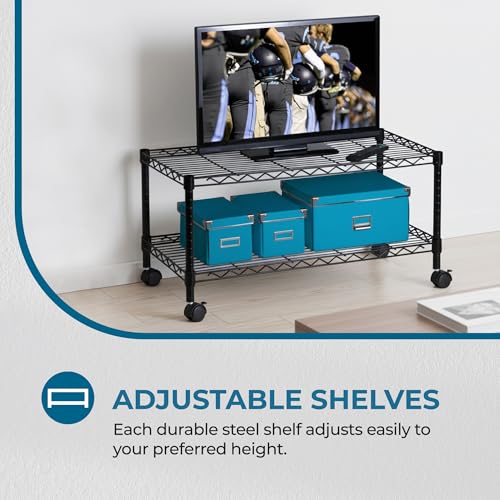 Honey-Can-Do Honey Can Do 2-Tier Media Cart CRT-03937 Black 18 x 36