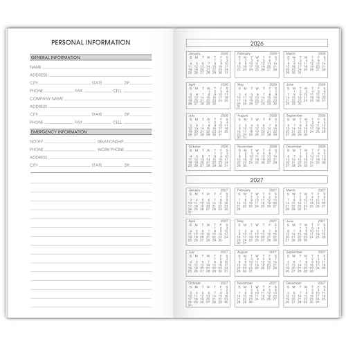 AT-A-GLANCE 2026 Monthly Planner Refill for 70-064, 3-1/2" x 6", Pocket Size (709061026)