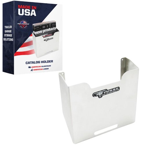 Pit Posse PP3184 Aluminum Catalog Book and Paper Flyer Holder Dispenser Organizer Enclosed Trailer Race Shop Garage Cargo Accessory-Made in USA