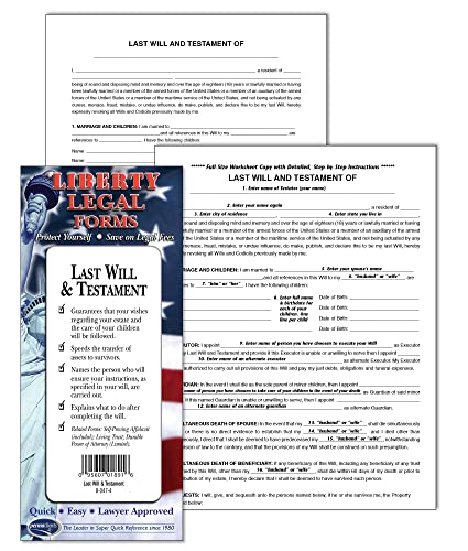 Last Will & Testament Forms Kit for USA – Complete Do-It-Yourself Legal Documentation Set