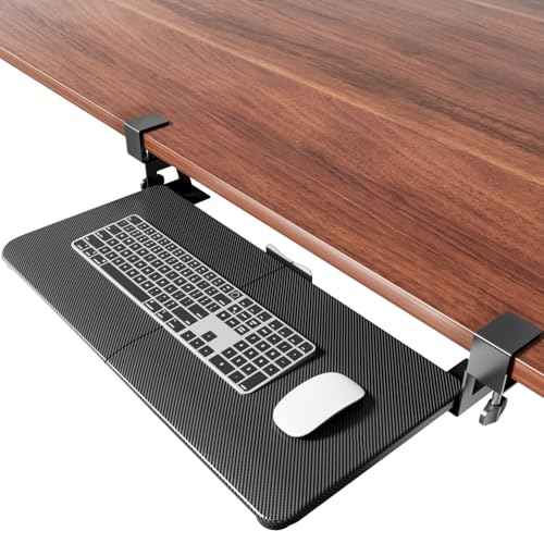 NearHub Large Keyboard Tray Under Desk Slide Out with Extra Sturdy C Clamp Mount System,26'' (30'' including Clamps) x11 Slide-Out Keyboard Drawer Under Desk for Typing,Keyboard Mouse Tray,Black