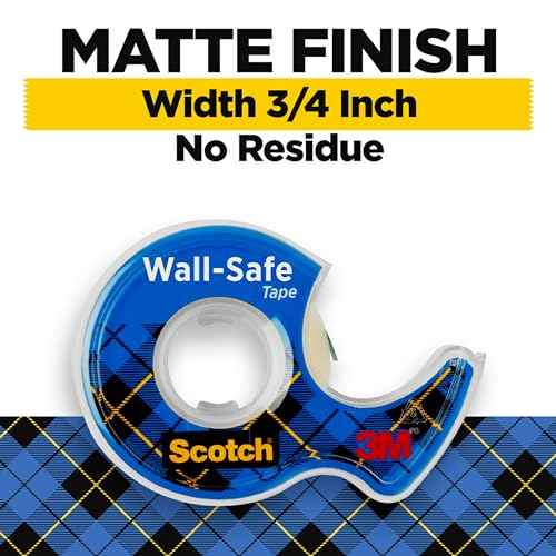 Scotch Wall-Safe Tape, 1 Dispenser Roll, Removable Wall Safe Tape, for Hanging Photos, Art, D?cor, 3/4 in x 650 in