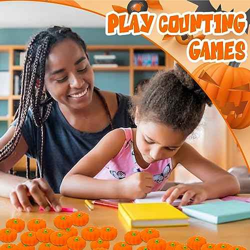 44 Pcs 3D Pumpkin Erasers Bulk, Fall Mini Erasers Novelty Pencil Eraser Stationery for Kids Students Halloween Fall Thanksgiving Party Favor Teacher Rewards Classroom
