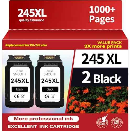 245XL Black Ink Cartridge Replacement for Canon PG-245 PG-245XL PG 245 245XL 245 XL PG-243 Used in Canon PIXMA MX492 MX490 MG2920 MG2420 MG2520