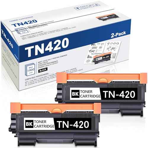 2 Pack TN420 TN-420 Toner Cartridge Black: Replacement for Brother TN 420 to use with HL-2270DW 2280DW 2230 2240 MFC-7360N 7860DW 7065DN Intellifax 2840 2940 Printer Toner