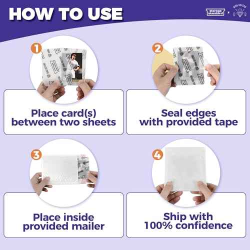 Ding Defend Card Shipping Protector Envelopes Bubble Mailer Kit with 110 Semi-Transparent Small Padded Envelopes/Protectors (3.5" x 4.5"), 55 Small Bubble Mailers, 250 Tape Seals for Collectible Cards