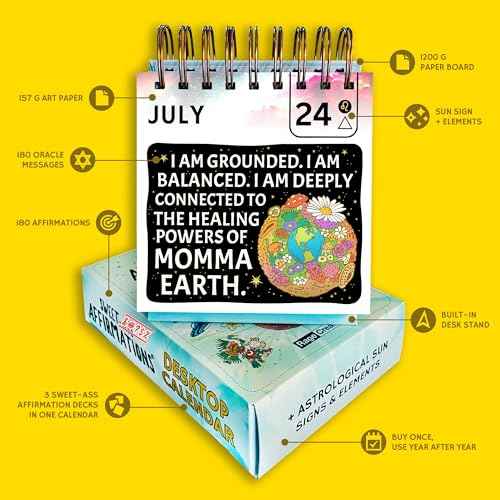 Sweet-A** Affirmations¢ç Perpetual Desk Flip Calendar for 2025 and Beyond, 365 Days of Motivation for Your Creative Magical Mind by Rage Create