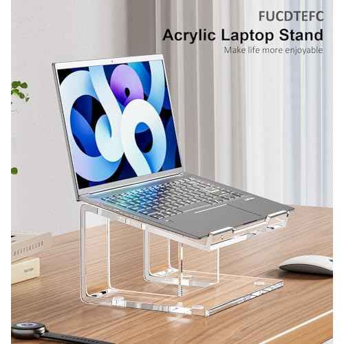 2 Pack Acrylic Laptop Stand for Desk, Computer Riser for 10-15.6 Inch Laptops, Ergonomic Laptop Holder, Computer Stand Compatible with Macbooks and Notebooks- Clear