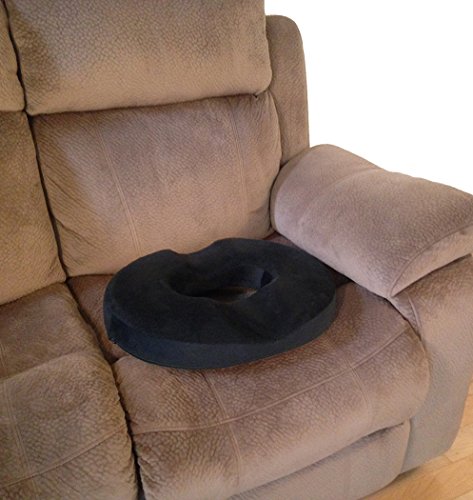 Kieba Hemorrhoid Donut Cushion - Ultra Premium Support Pillow, Black, 18 Inches