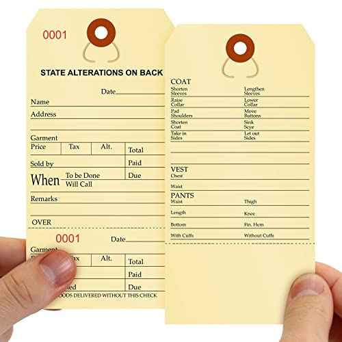 SmartSign Numbered Alteration Tags | 3.125" x 6.25" Manila Stock, Pack of 500