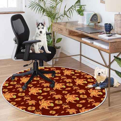 4ft/48in Home Office Chair Mat for Hardwood Floor, Anti-Slip Desk Chair Mats, Computer Gaming Chair Mats for Rolling, Low Pile Carpet Floor Chair Mat(Red-1)