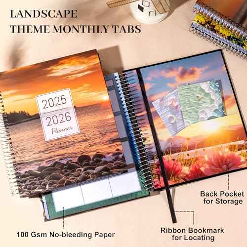 CAGIE 15 Month Planner Oct 2025-Dec 2026 Hourly Daily 2025-2026 Weekly Monthly Planners for Women 25-26 Day Hardcover Calendar Agenda with Stickers, 8.5 x 11