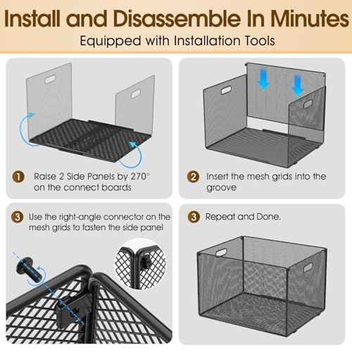 MaxGear Hanging File Organizer Box, Mesh Filing Folder for Letter/Legal Size, Metal File Crate Box with Handles, Cabinet Organizer Storage Boxes for Office Supplies, Clothes, Pantry, and Bath, 2 Pack