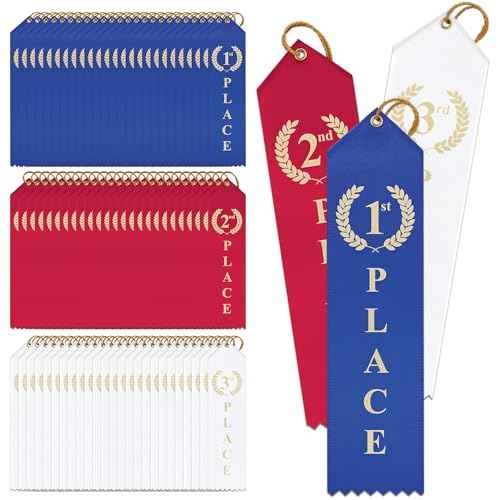 Hodges Badge - 75 Pack - 1st 2nd 3rd Place Award Ribbons (25 Each) - Made in USA