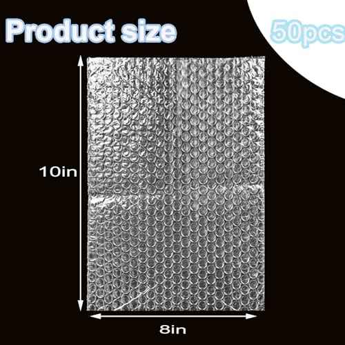 50Pcs Clear Bubble Out Bag 8X10Inch, Bubble pouches wrap for Shipping,Double Walled Cushioning Bags for Moving,Packing and Extra Protecting Fragile Item