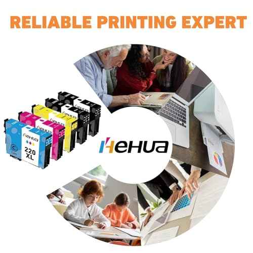 hehua 220XL Ink cartridges 220XL Ink Remanufactured Replacement for Epson 220 220XL Ink Cartridges for Epson Printer Workforce WF-2750 WF-2760 WF-2630 WF-2650 WF-2660 XP-320 XP-420 XP-424 (10-Pack XL)