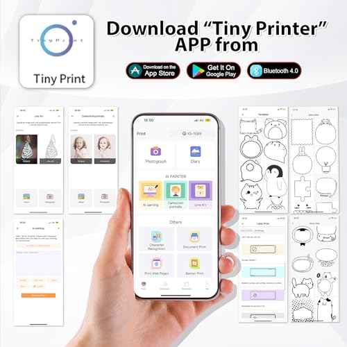 Print Pods Mini Sticker Printer Thermal Inkless Printer for iOS&Android with Hard Protection Storage Case,Bluetooth Label Maker with 11 Rolls Thermal Paper£¦Sticker for Photo Receipt DIY