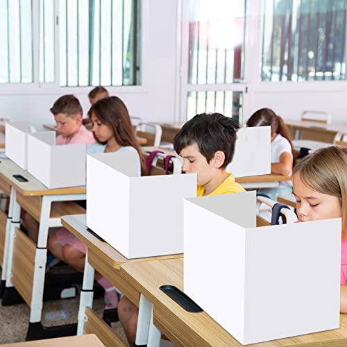 Zhehao 24-Piece White Privacy Desk Folders for Students - Classic Set