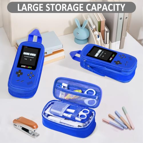 Blue Gamer Pencil Case for Boys Large Capacity School Supplies Organizer
