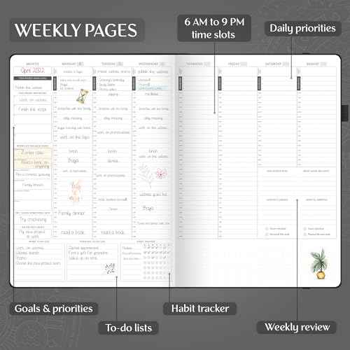 Legend Hourly Planner PRO Premium ? Undated Schedule Planner with Time Slots ? Weekly, Monthly & Daily Personal Organizer, A4 (Black)