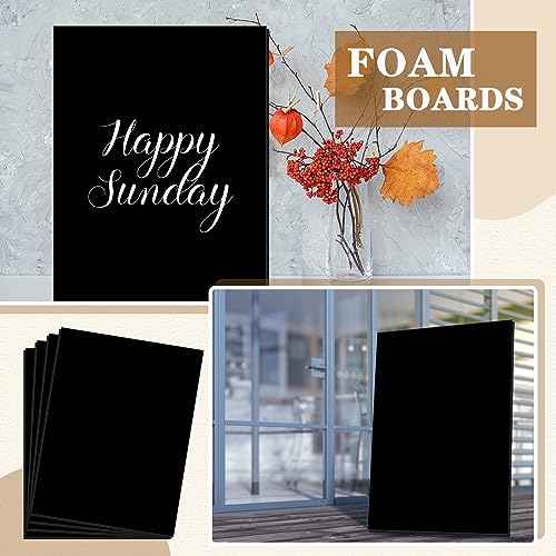 Kathfly 10 Pcs Self Adhesive Foam Boards Bulk 40 x 30 Inch Large Foam Core Board Giant Foam Poster Board with 1 Side Adhesive Blank Board for Home Presentation Craft, 3/16'' Thick(Black)