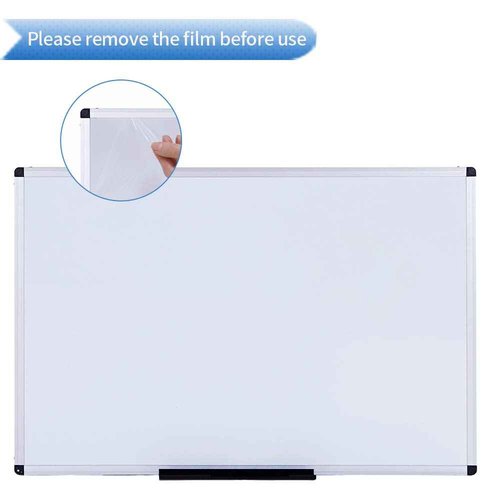 VIZ-PRO Magnetic Dry Erase Board, 48 X 24 Inches, Silver Aluminium Frame, with 3 Colored Erasers