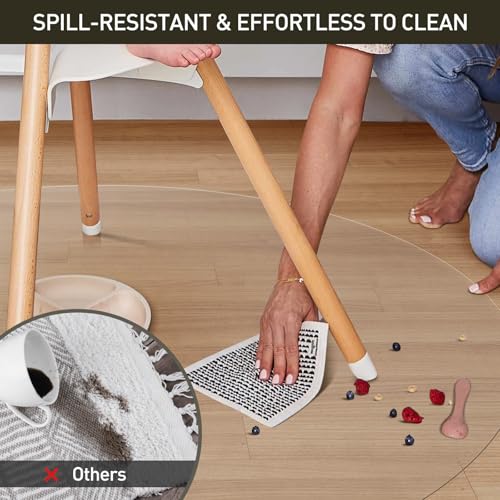Clear Plastic Floor Mat for Under Dining Table, 4ft Round No Slip Waterproof Vinyl Area Rug for Home, Anti-Spill Hard Floor Protector Cover for Living Room, Splat Mat for Under High Chair