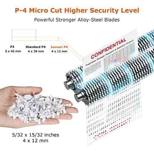 Bonsaii 12 Sheet Micro Cut Paper Shredder | 60-Minute Continuous Run Time | Home Office Heavy Duty Shredder for CD, Credit Card, Mails, Staple, Clip, Jam-Proof System | 4.2 Gal Pullout Bin