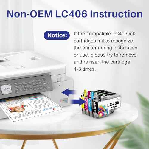 Q-image LC406XL LC406 Ink Cartridges to Use with MFC-J4335DW MFC-J4345DW MFC-J4535DW MFC-J5855DW MFC-J5955DW MFC-J6555DW MFC-J6955DW Inkvestment Tank All-in-One Printer (Black, Cyan, Magenta, Yellow)