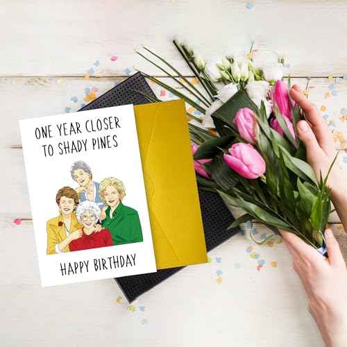 Golden And Girls Birthday Card Gift For Best Friend Bestie Her, Funny 40th 50th 60th Getting Older Birthday Card for Mom Grandma Wife Sister Women