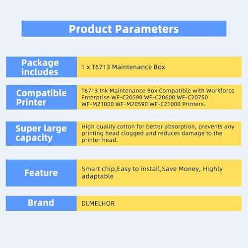 T6713 Ink Maintenance Box C13T671300 Waste Ink Tank Compatible with Workforce Enterprise WF-C20590 WF-C20600 WF-C20750 WF-M21000 WF-M20590 WF-C21000 Series Printers